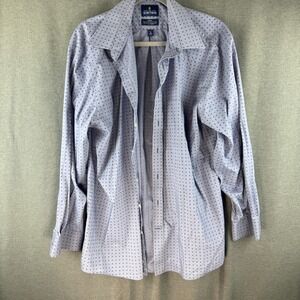 Stafford Travel Performance The Super Shirt Mens Size 18  34/35 Long Sleeve Blue